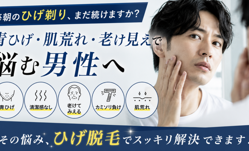毎朝のひげ剃り、まだ続けますか？青ひげ・肌荒れ・老け見えで悩む男性へ