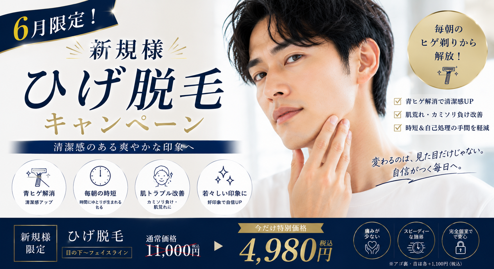 6月限定！新規様ひげ脱毛キャンペーン