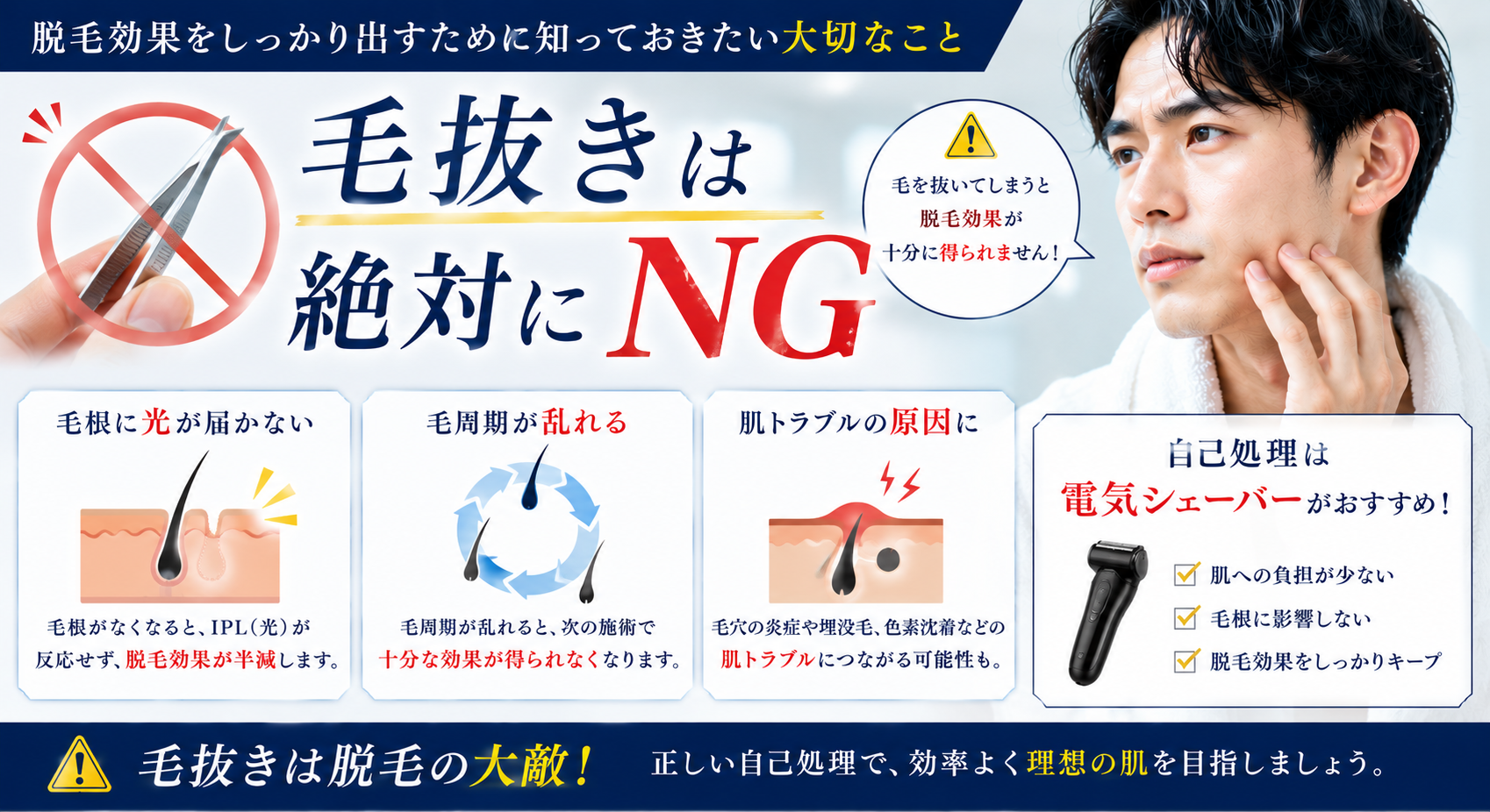 毛抜きは絶対にNG