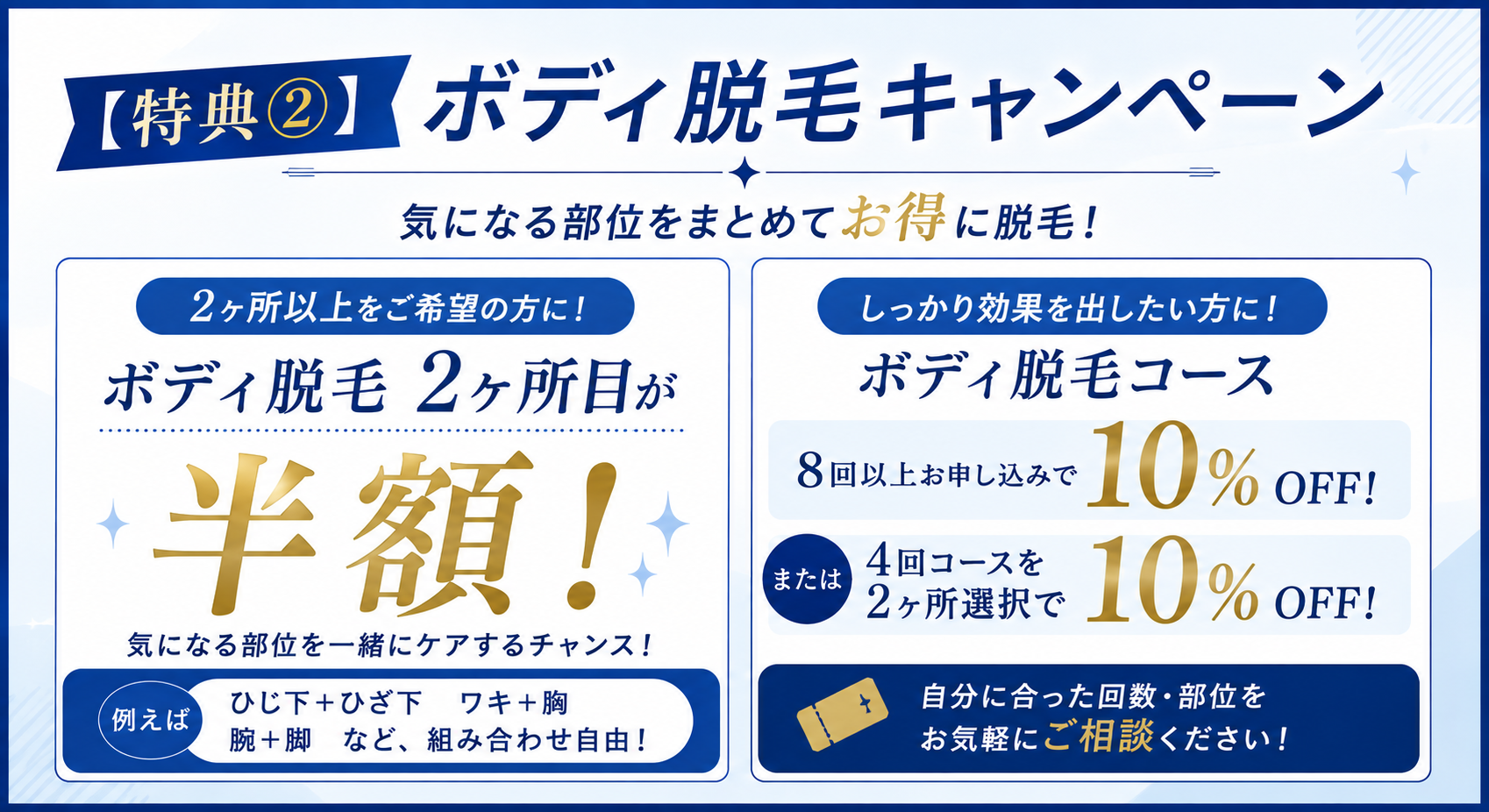【特典②】ボディ脱毛キャンペーン