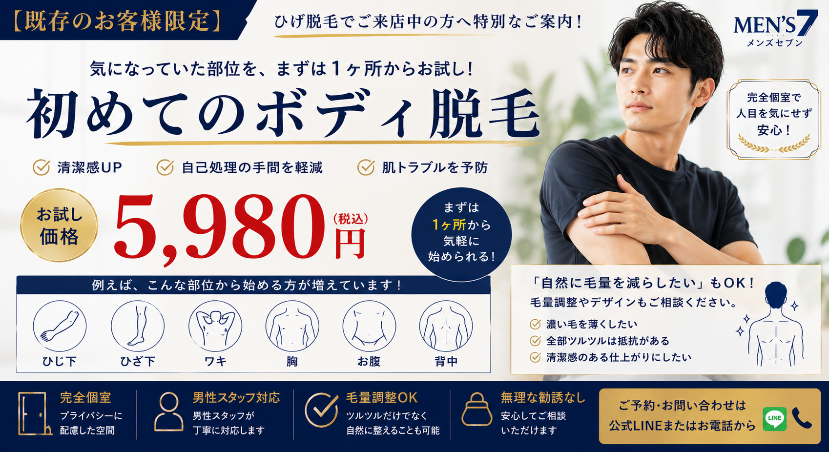 【既存のお客様限定】初めてのボディ脱毛
